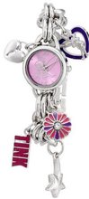 Disney TK2022 Tinkerbell Pink Sunray Dial Charm Bracelet