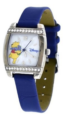 Disney Winnie the Pooh Blue Calfskin Mother of Pearl Dial , MU2202, SPECIAL, Seiko Brand