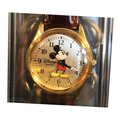 uDisney Mickey Mouse - Gold & Brown Leather 