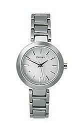 DKNY Silver-Tone Round Stainless Steel #NY8831