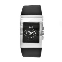 D&G Dolce & Gabbana 3719740263 Classic Black Leather Black Chronograph Dial