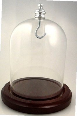 Pocket Glass Display Dome with Walnut Base & Silver hook