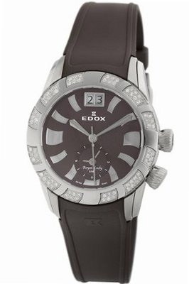 Edox 62005 3D80 BRIN Royal Lady Brown Dial GMT Diamond