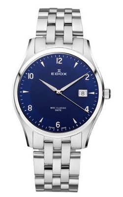 Edox 70171 3 BUIN WRC Luminous Date Blue Dial Stainless Steel Bracelet