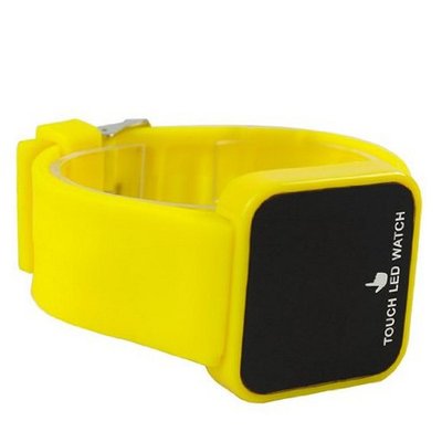 Eeleva Silicone Touch Screen Creative Red LED Flashing Wristband Yellow