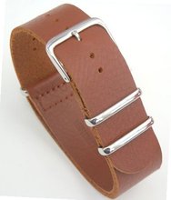 20mm Brown Custom Hand made NATO genuine leather strap
