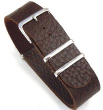 20mm Coffee Custom Hand made NATO genuine leather strap