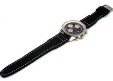 Double Thickness Aviator Hand Made 22mm Black Alligator strap Fits Breitling Navitimer