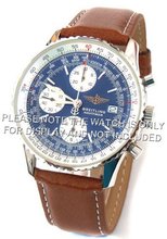 uEIEI 20mm Brown Leather strap White Stitching Fits Breitling Navitimer 