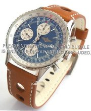 uEIEI Grand Prix 20mm Light brown Leather strap for Breitling Navitimer 