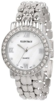 Ellen Tracy ET5029STK Silver Bracelet Mother-Of-Pearl Dial
