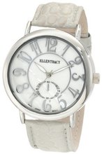 Ellen Tracy ET5050TP Round Oversize With Genuine Leather Strap and Mother Of Pearl Dial