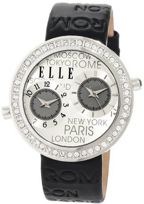 ELLETIME EL20038S07C Dual Time Black Leather