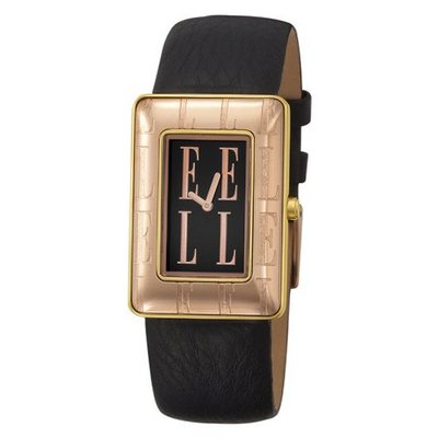 ELLETIME EL20085S03C Ion-Plating Black Dial and Rose Gold Indexes Black Strap