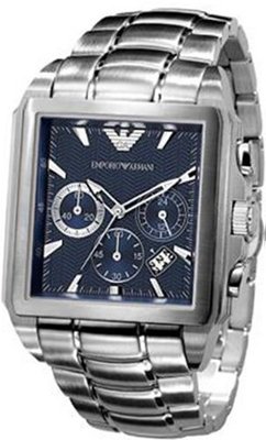 Emporio Armani AR0660 Silver Stainless-Steel Quartz with Blue Dial