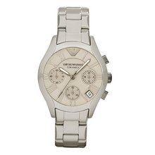 Emporio Armani AR1460 Grey Ceramic Bracelet Matte Dial Chronograph