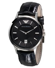 Emporio Armani AR2411 Black Dial Black Leather