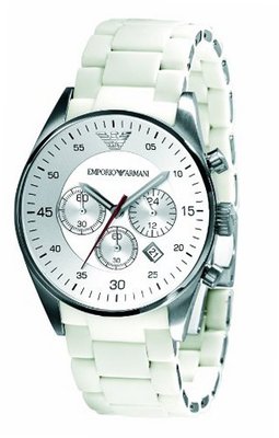 Emporio Armani AR5859 Sport White Silicone Silver Chronograph Dial