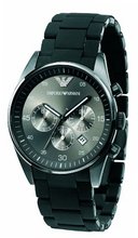 Emporio Armani AR5889 Sport Chronograph Silicone Accent Black Dial