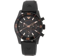 Emporio Armani AR5946 Black Rubber Quartz with Black Dial