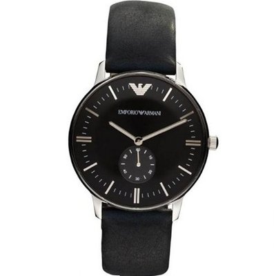 Emporio Armani Gents Stainless Steel with Leather Strap