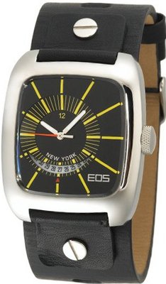 EOS New York 228SBLK Zephyrized Black Leather Strap