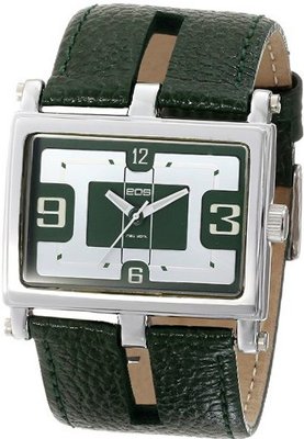 EOS New York Unisex 119LGRN Slit Green Leather Strap