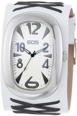 EOS New York Unisex 33BBLKWHT Voo Doo Detailed Leather Strap