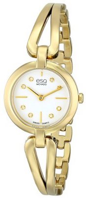 ESQ Movado 07101444 Corbel Gold-Toned Stainless Steel Case and Bracelet White Dial  Diamond Accents