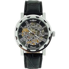 ESS Gents Automatic Black / Skeleton Dial & Leather Look Strap WM090