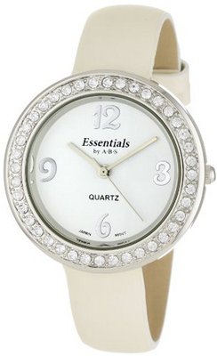 Essential by A.B.S 40082 Austrian Crystals Leather Strap