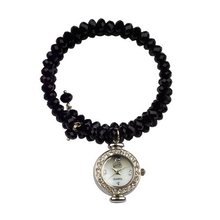 Eton Charm with wrap over Bead Bracelet - Black Beads 