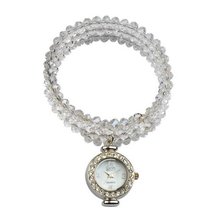 Eton Charm with wrap over Bead Bracelet - Clear Beads 