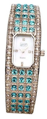 Eton Ladies Aqua & Clear Stone Encrusted Bangle - 2691L-A