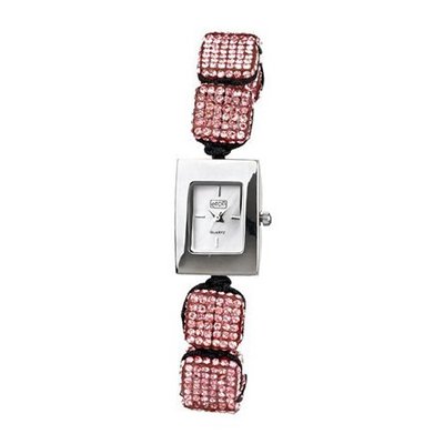 Eton Pink Crystal Cube Ajustable Bracelet Strap Ladies Fashion 3020L
