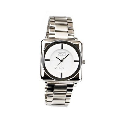 Eton Quartz with White Dial Analogue Display and Silver Bracelet 3011G-CW