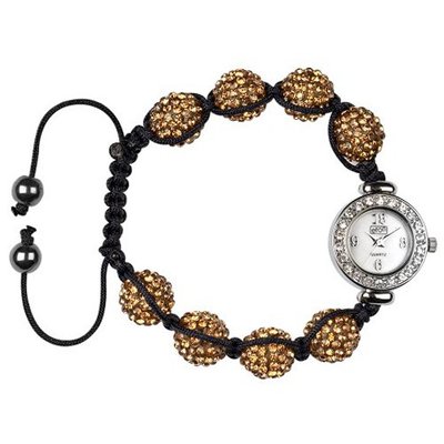 Eton - Shamballa style bracelet - Gold Diamante - 10mm in size - 2976L-2