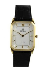 Euro Geneve 14K Gold Rectangle With Leather Band-47665