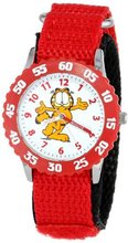 Garfield Kids' W000599 Time Teacher Red Bezel Red Velcro Strap