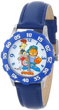 Garfield Kids' W000616 Tween's Time Teacher Blue Bezel Blue Leather Strap
