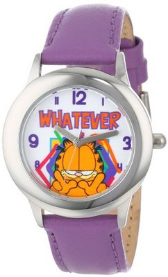 uEwatchfactory Garfield Kids' W000614 Tween's Stainless Steel Purple Casual 