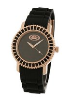 EX The Baguette Rose Gold with Black Silicone Strap EX-33-L17