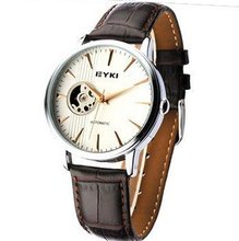 Ufingo-High End Automatic Mechanical Hollow Waterproof Leather Strap For /Boys-White