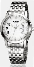 EYKI 8408 Quartz Waterproof Wristes Silver Dial and Stainless Steel Band