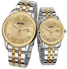 uEYKI Eyki 8698 Couple es Quartz Waterproof Wristes for Lovers Pair in Package Gold Dial 