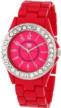 Fancy Face FF0261RE Candy Collection "Frost" Red Stone Bezel Metal Bracelet