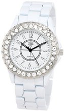 Fancy Face FF0261WH Candy Collection "Frost" White Stone Bezel Metal Bracelet