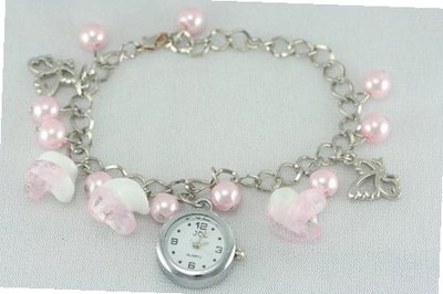 New in Box Pink Beads Charm Bracelet Ladies Latest Style