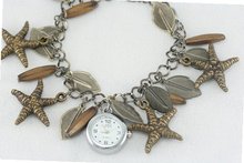 New in Box Vintage Bronze Star Charm Bracelet Ladies Rare