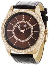 FCUK FC1012JRTT Brown Leather Strap Rose Gold Case